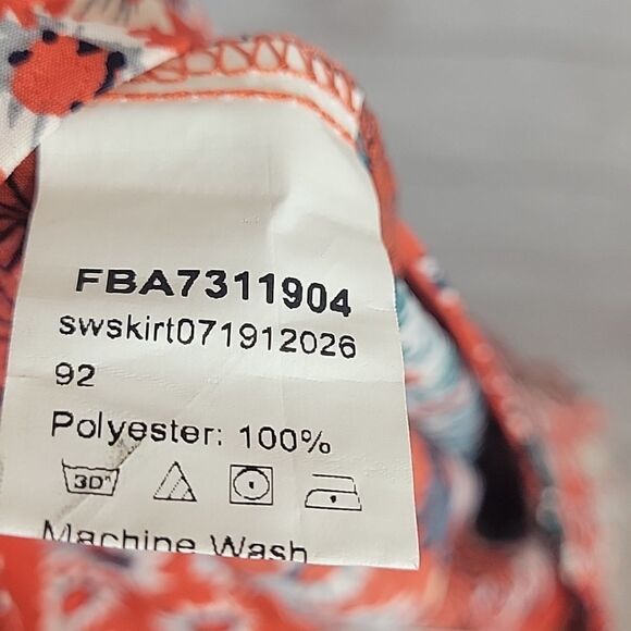 Women's Ruffle Trim High Split Printed Skirt- Size Medium - Picture 7 of 8